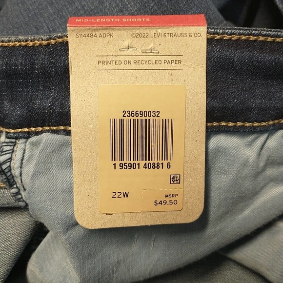 Levis Mid-Rise Denim Jean Mid Length Shorts Womens Size 22 - Picture 13 of 15